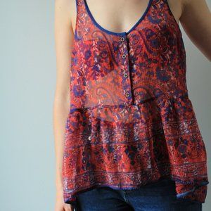 Red and Blue Vintage Top